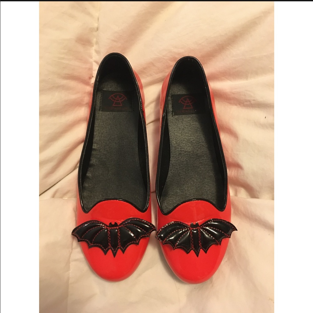 Reddish orange strange cvlt bat flats